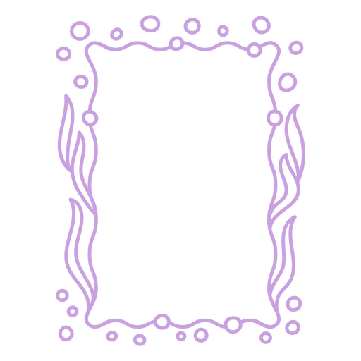 Elegante marco decorativo con líneas fluidas y burbujas. Diseño PNG