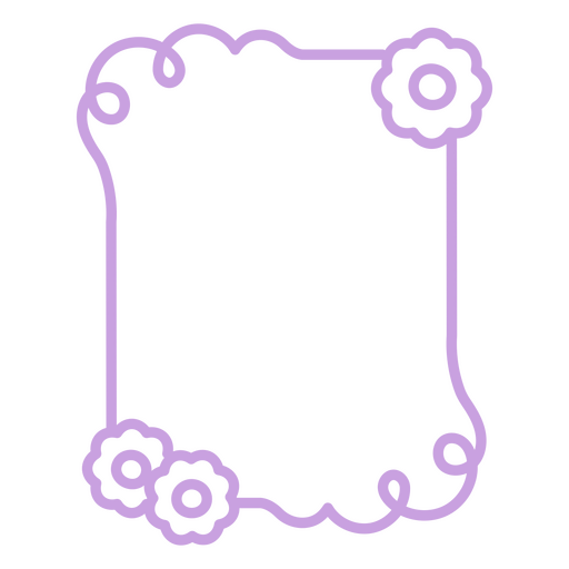 Delicate pastel floral outline frame design PNG Design