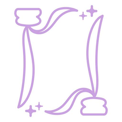 Delicado diseño de borde de cinta con estrellas. Diseño PNG