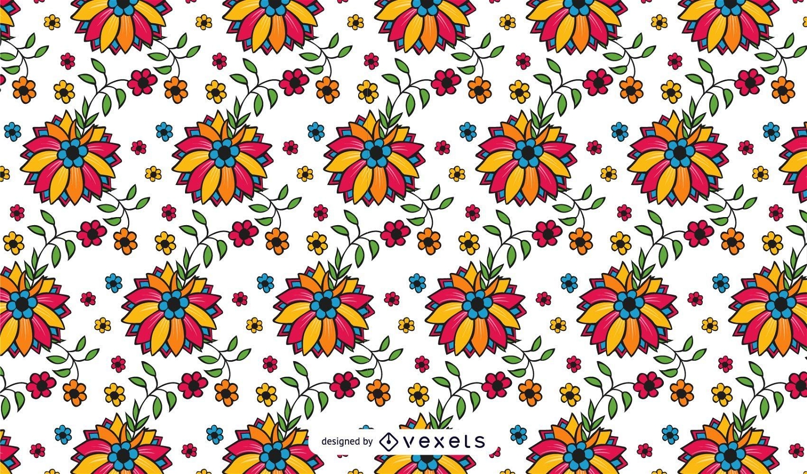 Showy Seamless Floral Vector