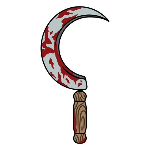 Cuchillo de media luna sangriento Diseño PNG