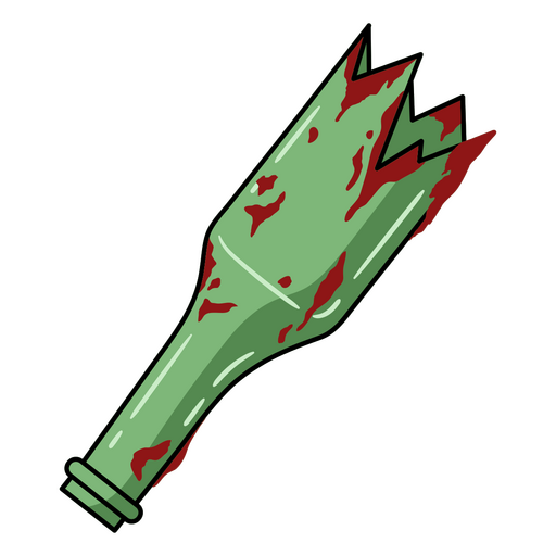 Green bottle with blood on it PNG Design