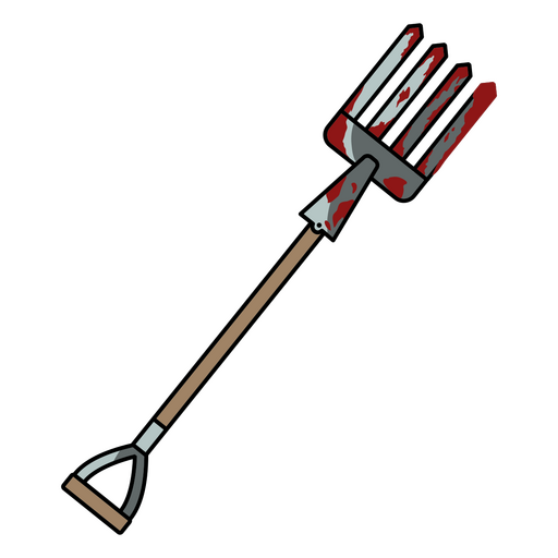 Ilustração caprichosa de um garfo de jardim sangrento Desenho PNG