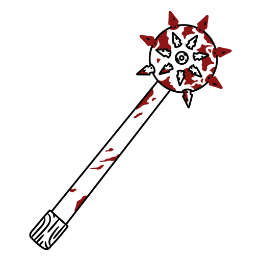 Ilustración de arma sucia con salpicaduras de sangre Diseño PNG