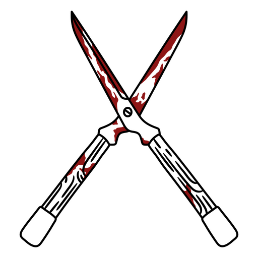 Diseño gráfico único de tijeras ensangrentadas Diseño PNG
