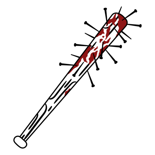 Einzigartiges Grafikdesign mit blutigem Baseballschläger PNG-Design