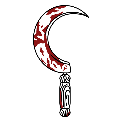 Stylized weapon design with blood splatter PNG Design