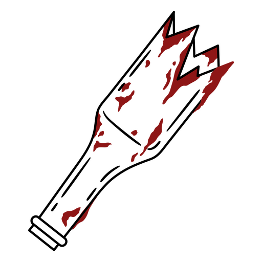 Horripilante diseño de botella rota Diseño PNG