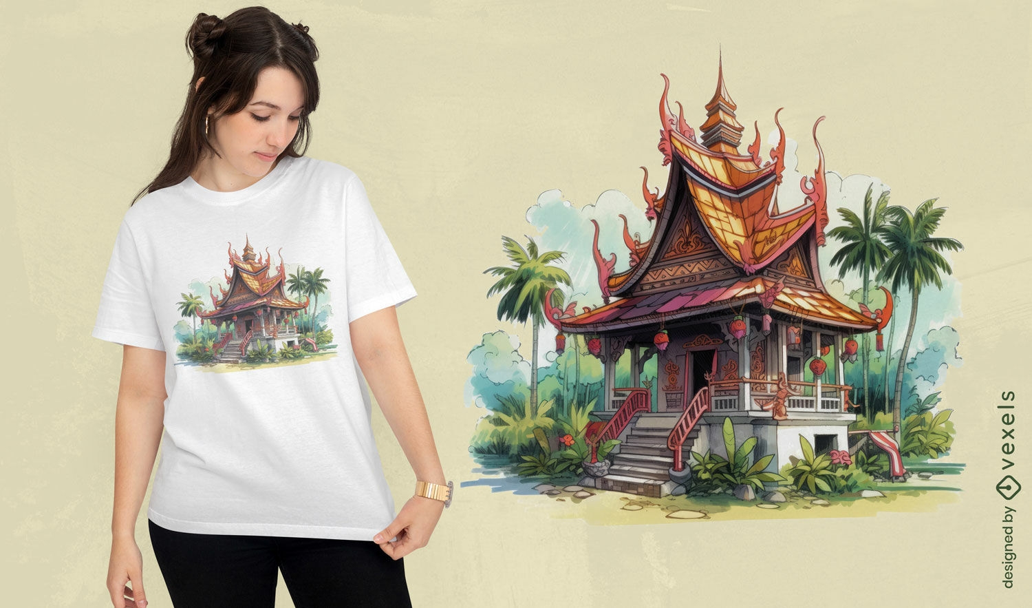 Design de camiseta do pavilhão tailandês