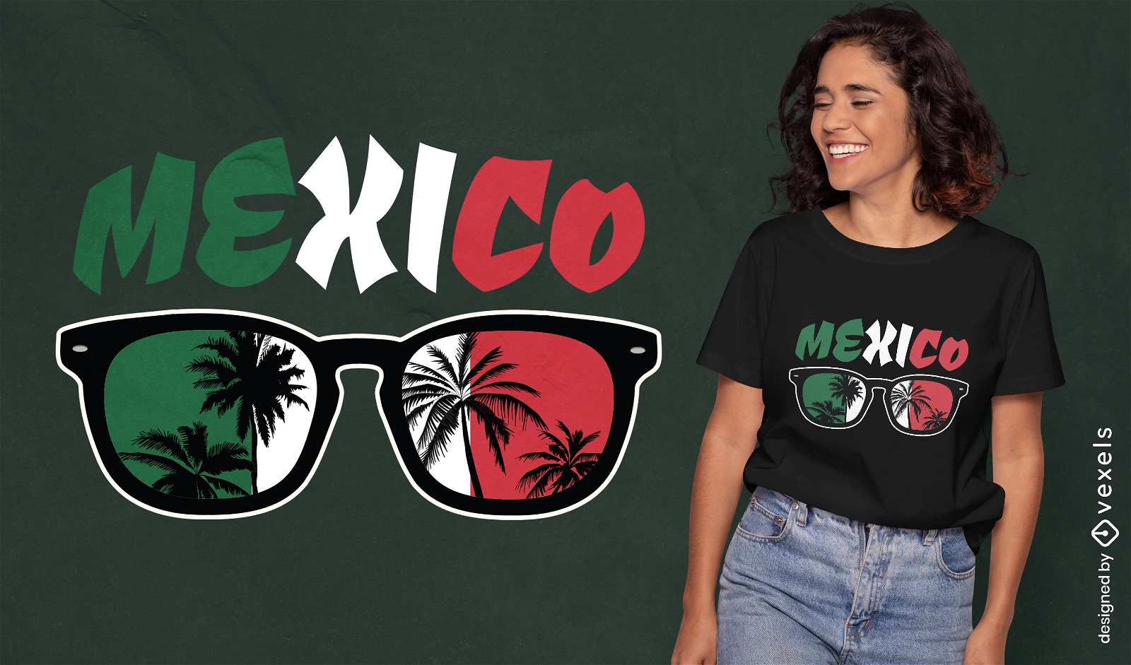 Mexiko-Sonnenbrillen-T-Shirt-Design
