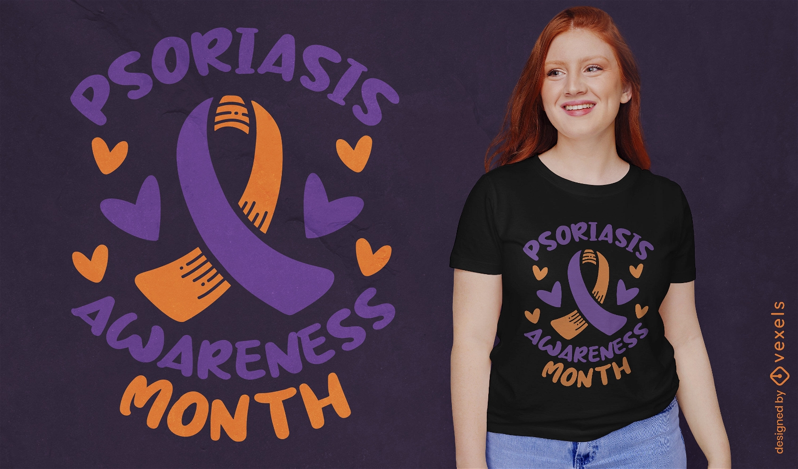 T-Shirt-Design für den Monat des Psoriasis-Bewusstseins