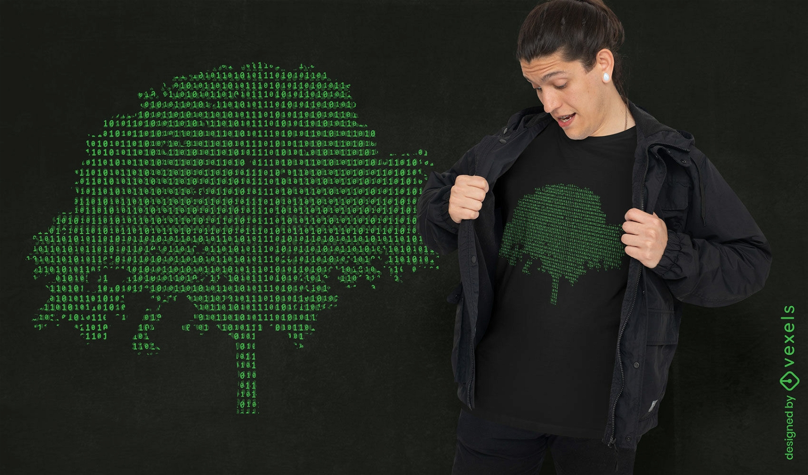 Binärcode-Baum-T-Shirt-Design