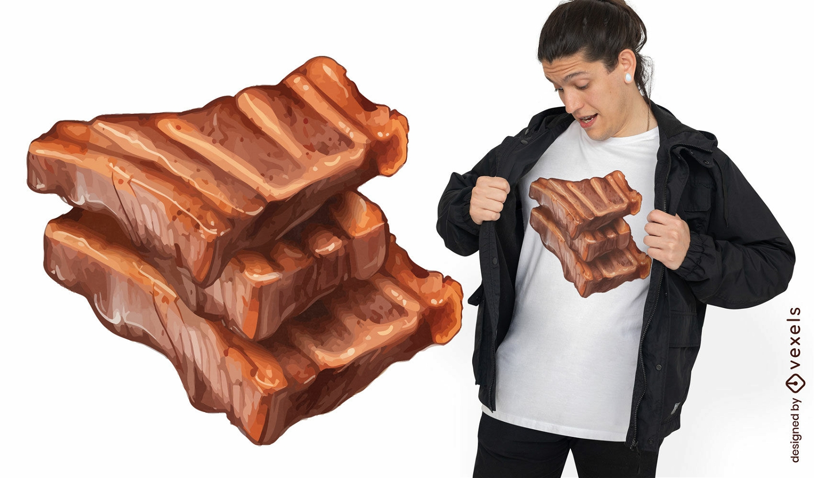 Grilled spare ribs t-shirt design