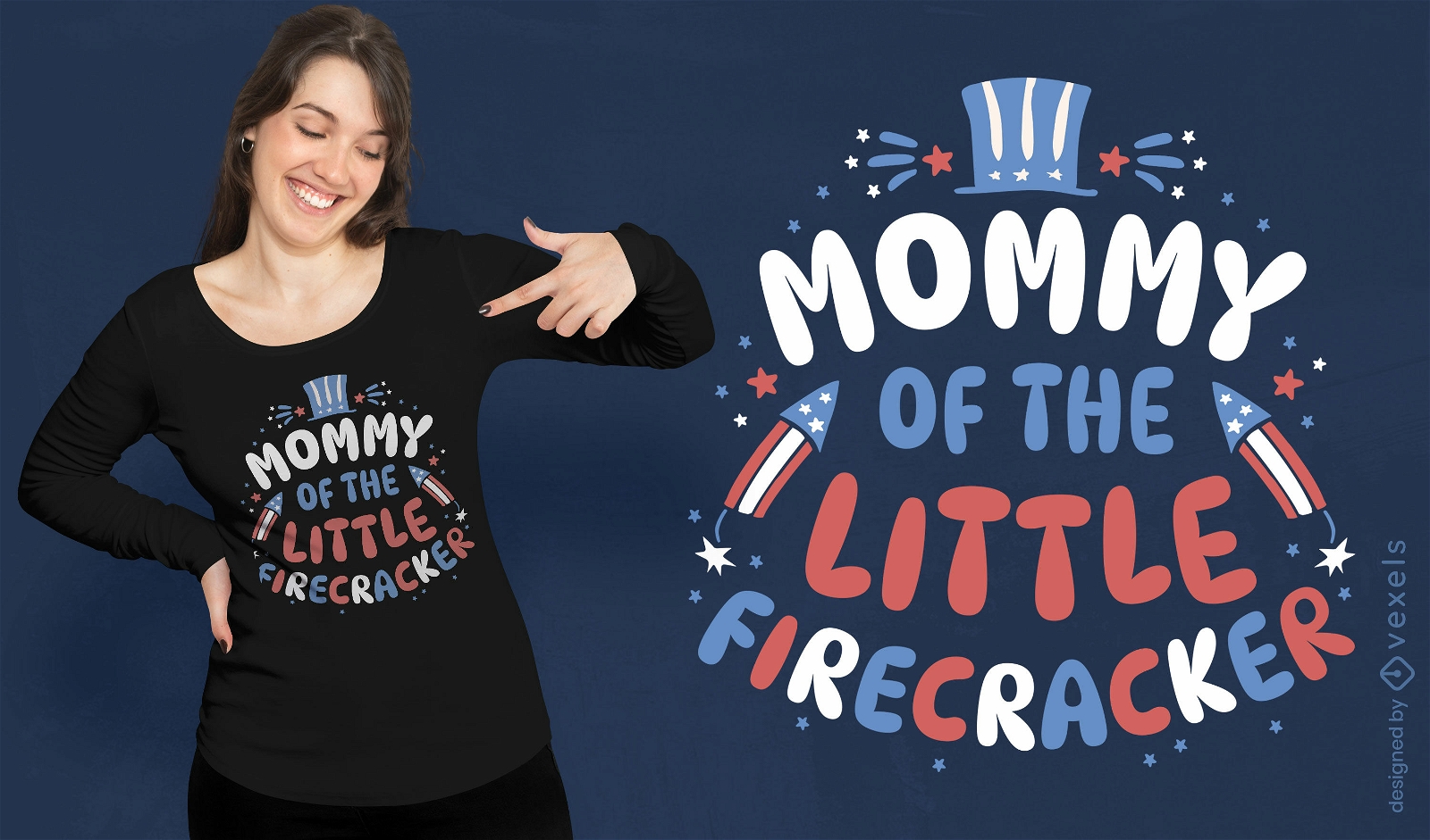 Mommy of the little firecracker t-shirt design