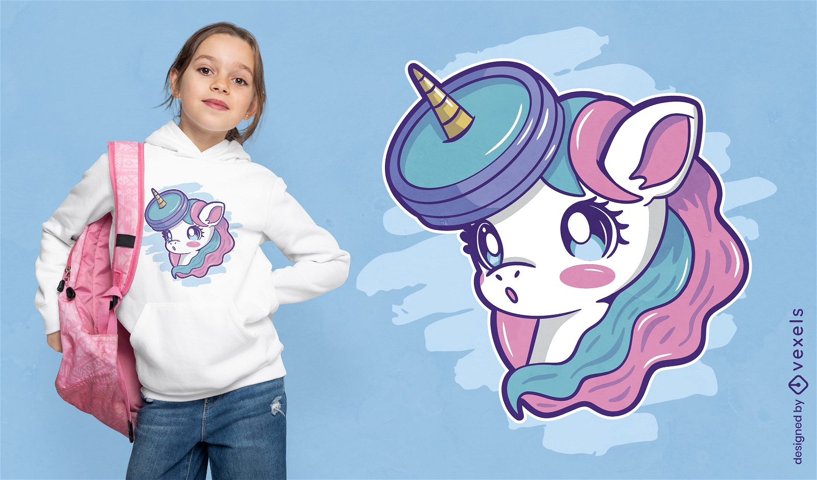 Cute unicorn with weights t-shirt design