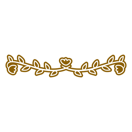Design elegante de borda floral com corações Desenho PNG