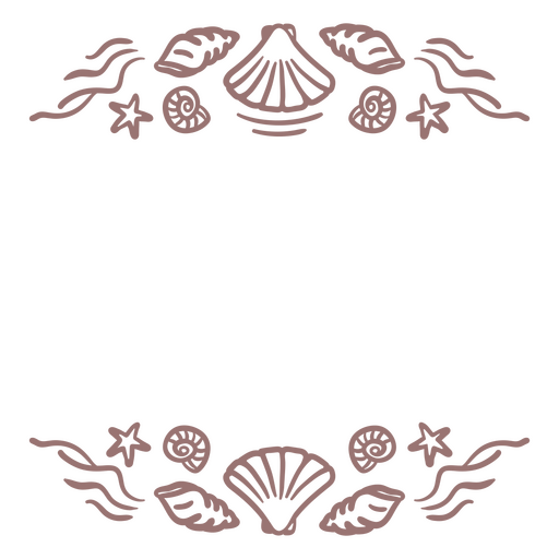 diseño de borde decorativo de conchas marinas costeras Diseño PNG