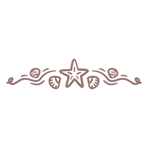Elegant seashell and starfish decorative border PNG Design