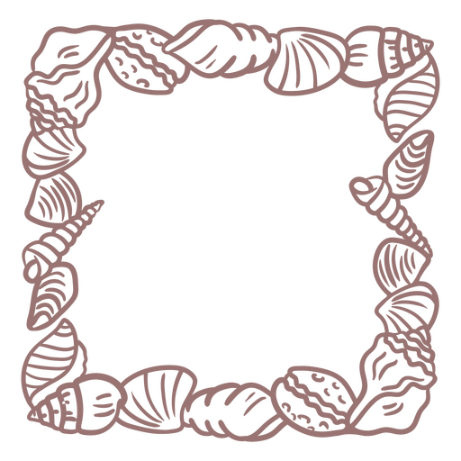 Decorative seashell border illustration PNG Design