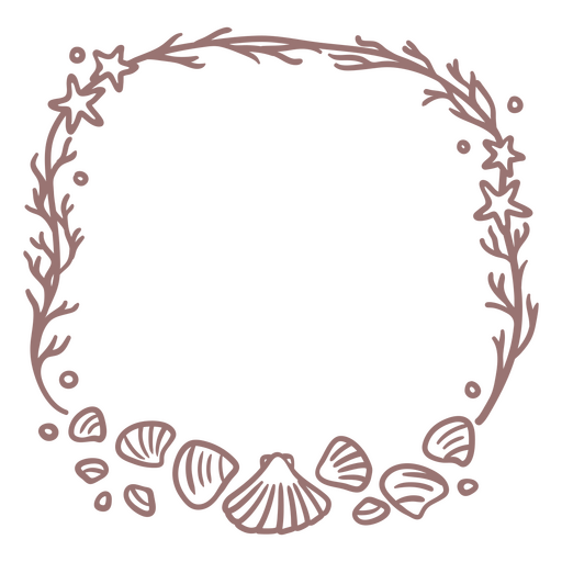 Decorative coastal shell and star border design PNG Design