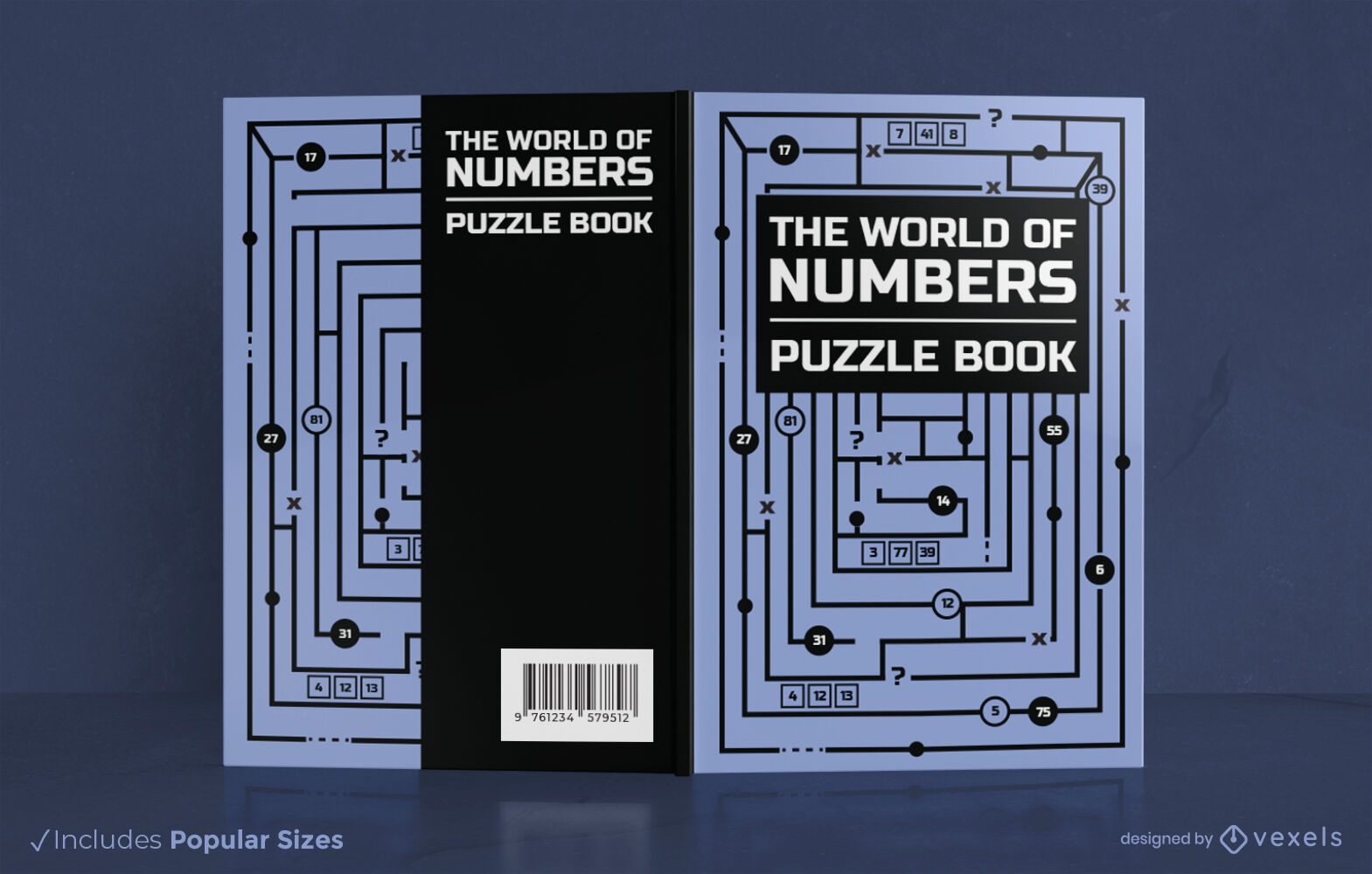 Design de capa de livro de labirinto e quebra-cabeça