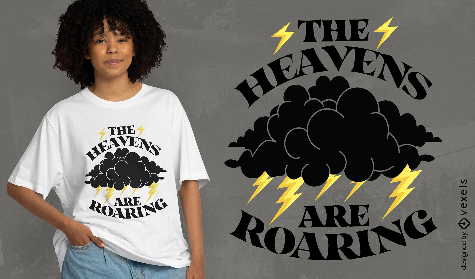 The heavens are roaring t-shirt design