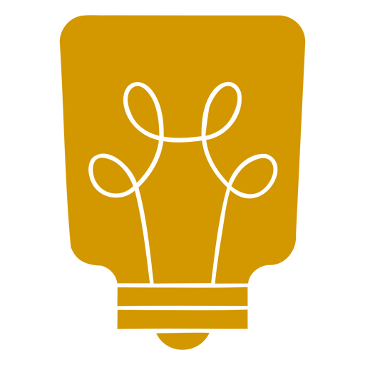 Ilustración creativa de una bombilla con bucles Diseño PNG