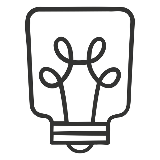 Diseño estilizado de contorno abstracto de bombilla Diseño PNG