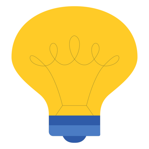 Ilustración lúdica de una bombilla Diseño PNG