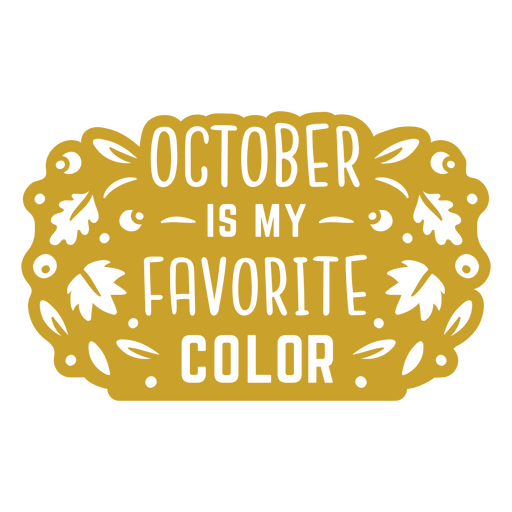 Octubre es mi diseño de color favorito.  Diseño PNG