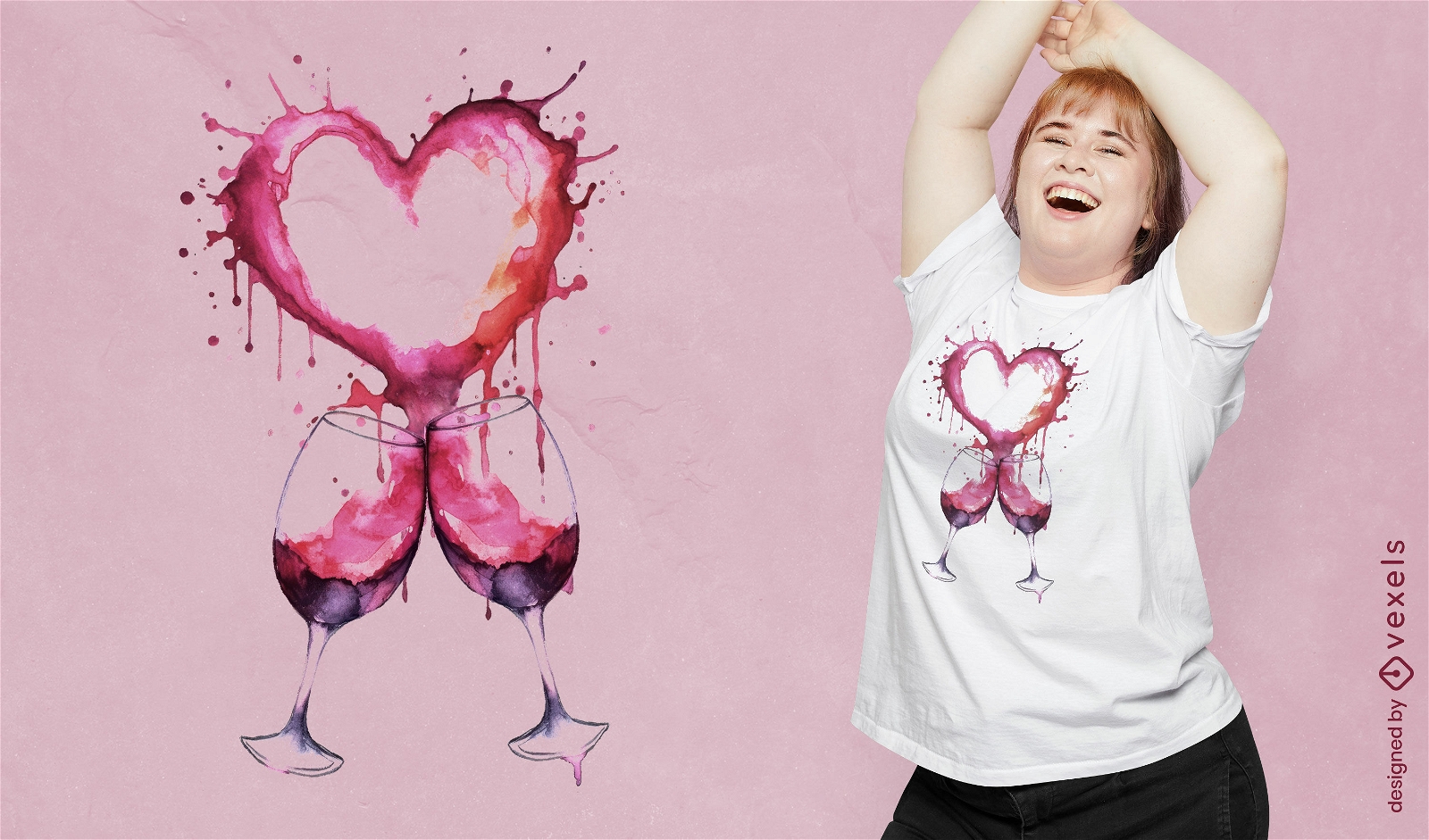 Wine heart t-shirt design