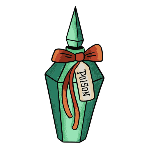 Ilustración vintage de una botella de veneno Diseño PNG