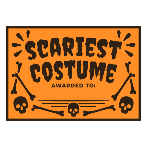 Scariest costume award PNG Design