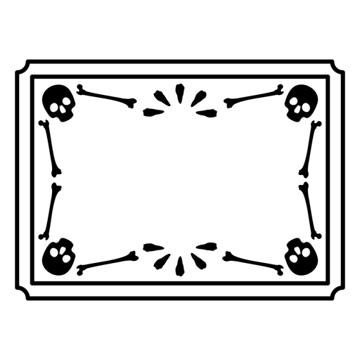 Design de moldura gótica com caveira e ossos Desenho PNG