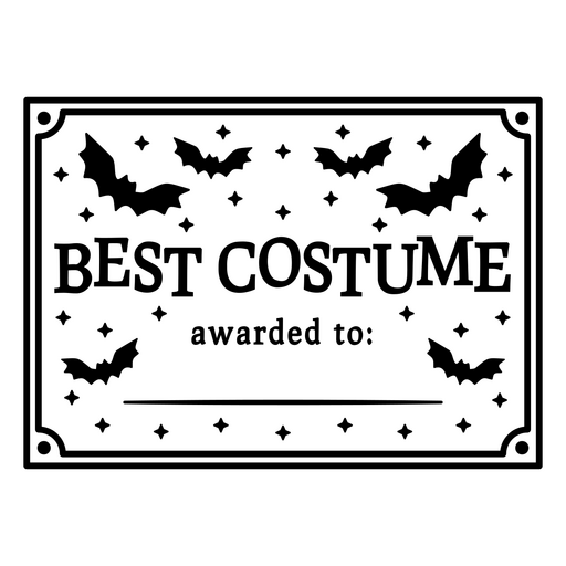Certificado de design para o prêmio de melhor fantasia de Halloween Desenho PNG