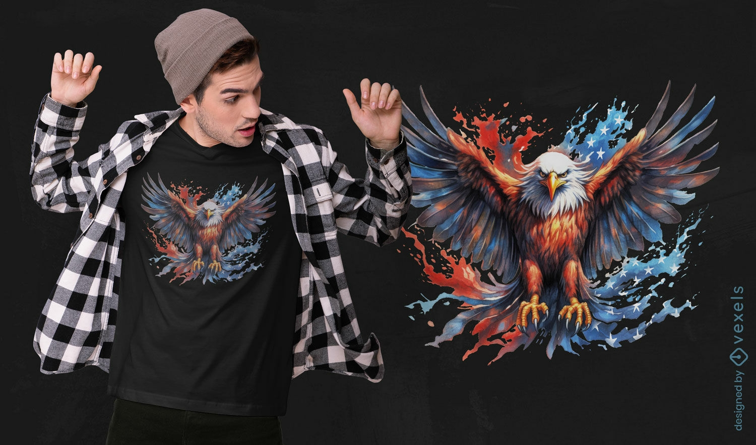 Diseño de camiseta de águila majestuosa.
