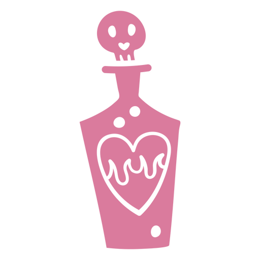 Frasco rosa com caveira e coração dentro Desenho PNG