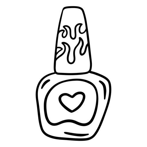 Ilustração estilosa de frasco de esmalte em forma de chama Desenho PNG