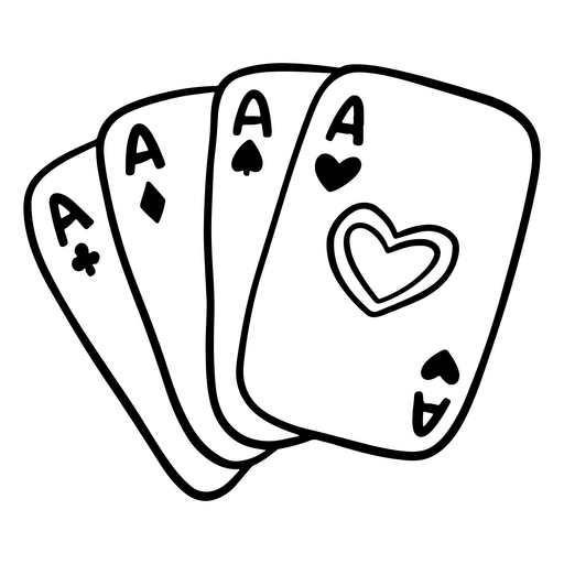 Ilustração elegante de cartas de baralho com ases Desenho PNG