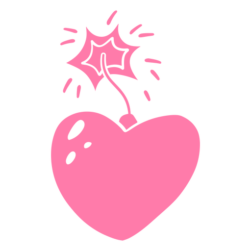 Coração rosa com um diamante nele Desenho PNG