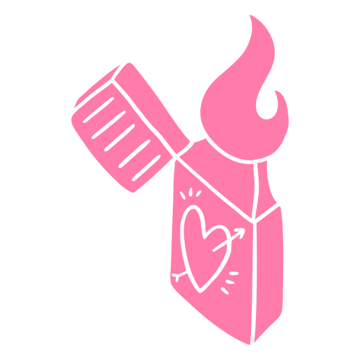 Encendedor rosa con un corazón Diseño PNG