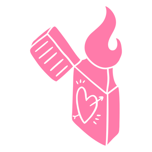 Pink lighter with a heart on it PNG Design