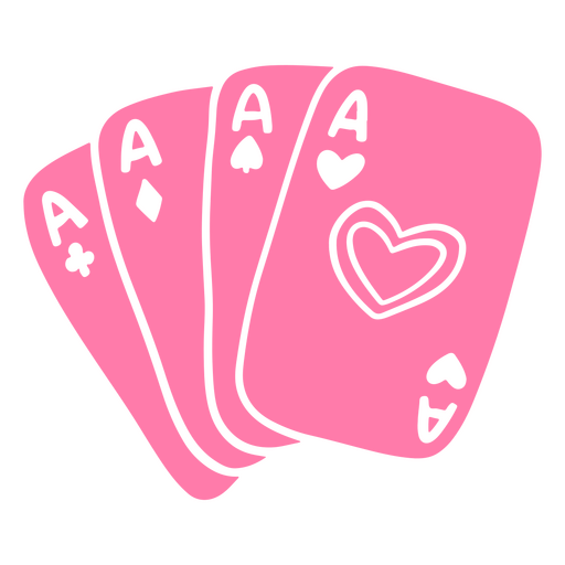 Quatro cartas de baralho rosa Desenho PNG