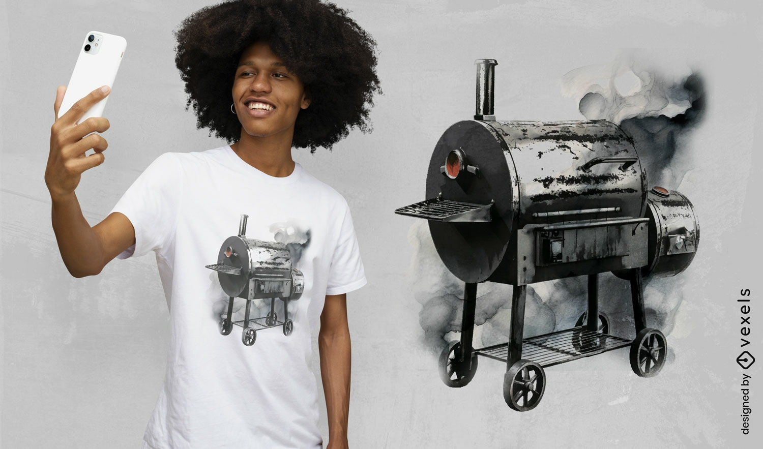 Rauchiges BBQ-Raucher-T-Shirt-Design