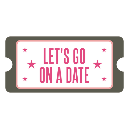Playful date invitation ticket design PNG Design