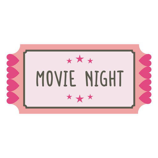 Movie night ticket with stars on it PNG Design