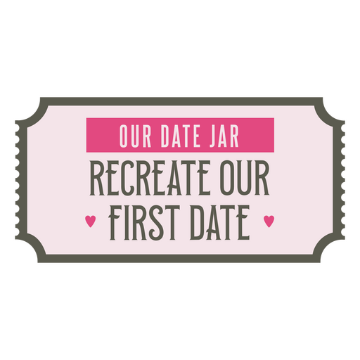 Verspieltes Design für ein Date-Glas zum Wiedererleben von Erinnerungen PNG-Design