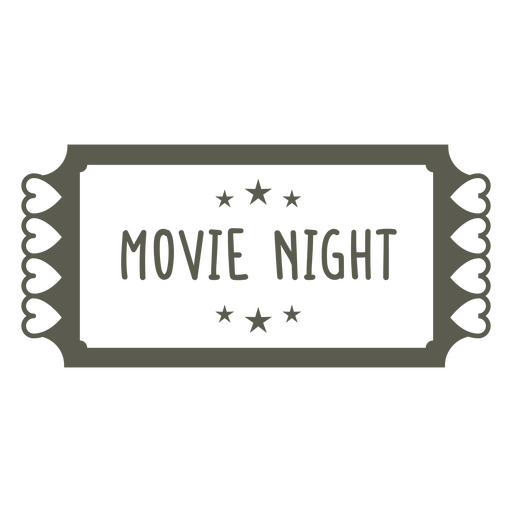 Diseño divertido de entradas para la noche de cine Diseño PNG
