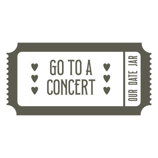 Ticket that says go to a concert PNG Design