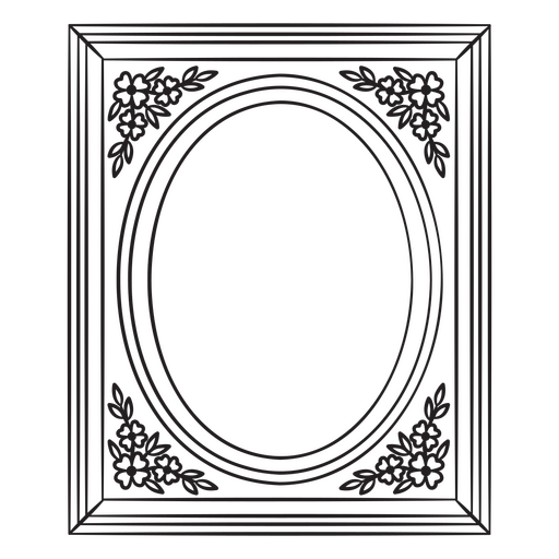 Design elegante de moldura floral Desenho PNG